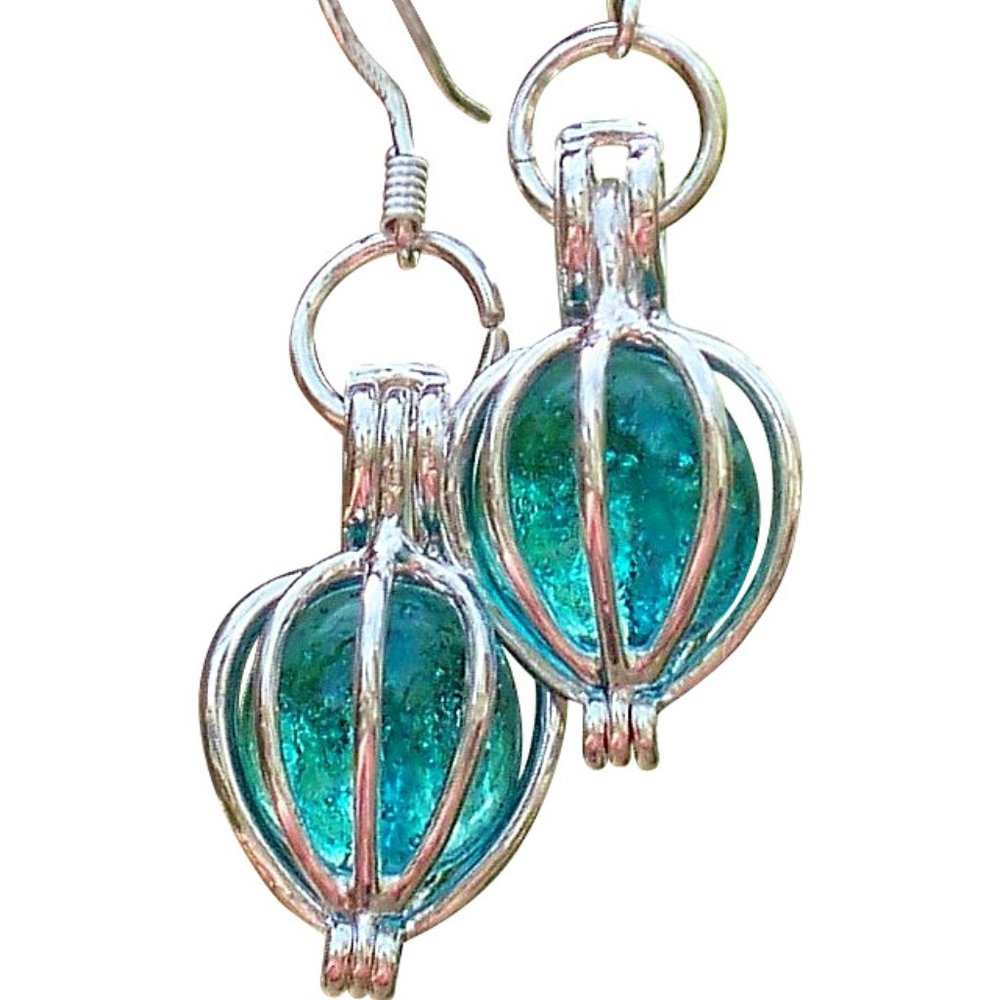 Recycled Vintage Mason Jar Silver Drop Earrings